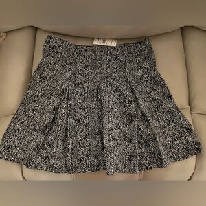 Nordstrom Black and White A-Line Pleated Skirt